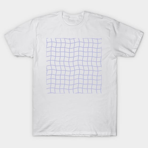 Minimal Abstract Squiggle Grid - Pastel Lilac Purple T-Shirt by JuneNostalgia